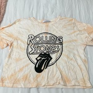 Daydreamer Rolling Stones Cropped Graphic Tee